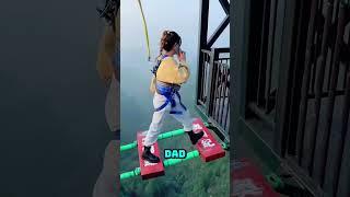Dad, look! I’m walking so high up! ️