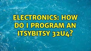 Electronics: How do I program an ItsyBitsy 32u4?