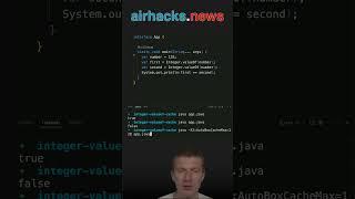 The Autoboxing Cache #java #shorts #coding #airhacks