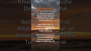 KHOOBSURAT (Song Lyrics) #song #shorts #songlyrics #khoobsurat #vishalmishra #stree2 #viral #love
