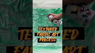 Textured fabric art on canvas creative process