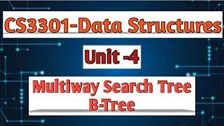 B-Tree in multiway search tree in data structures tamil||CS3301||Anna university reg-2021.#cse