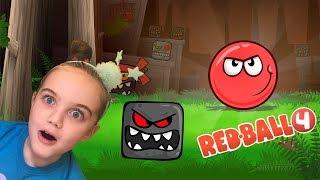 НЕСНОСНЫЙ КРАСНЫЙ ШАР против черного квадрата Мульт ИГРА летсплей Red Ball 4 на Kinax Games