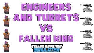 TDS Engineers & Turrets vs Fallen King in Tower Defense Simulator