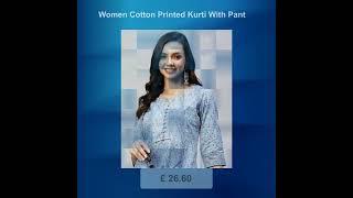 Women Cotton Printed Kurti With Pant