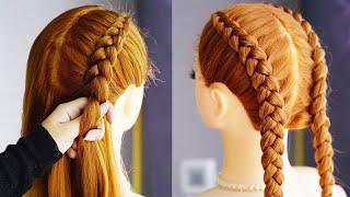 Cute Two Braids Hairstyle For School