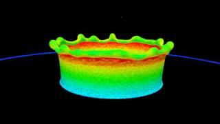 Milkcrown analysis of particle spacing 0.000025 m by MPS method