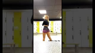 sarışın eğitmen bacak gününün faydalarını kendi üzerinde gösteriyor #shorts #trend #buildyourownbody