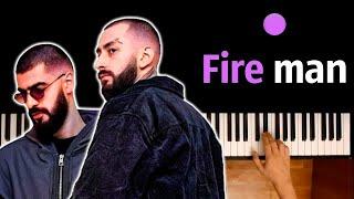 Miyagi & Эндшпиль - Fire Man ● караоке | PIANO_KARAOKE ● ᴴᴰ + НОТЫ & MIDI