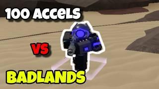 100 ACCELERATORS VS FALEN MODE IN BADLANDS| ROBLOX Tower Defense Simulator TDS