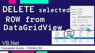 DELETE SELECTED ROW OR DATA IN DATAGRIDVIEW USING VB .NET | VISUAL BASIC TUTORIAL