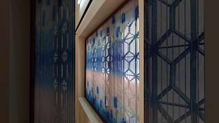 Mosquito pleated single window honey goldframe blue tulip mesh  #doors #mosquito #window #interior