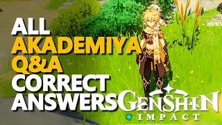 Akademiya Q&A Genshin Impact