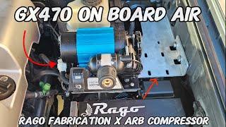 Rago fabrication GX470 air compressor mount install.