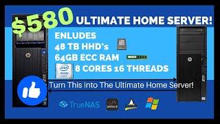 $580 Ultimate Home Server Includes!! 48tb HHD,  64 Ram, 8-Cores 16-Threads!