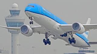 36 HEAVY LANDINGS & TAKE OFFS | B747, A350, B777 | Amsterdam Schiphol Airport Spotting