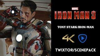 TONY STARK || IRON-MAN 3 || 4K ENHANCED TWIXTOR SCENEPACK w/audio