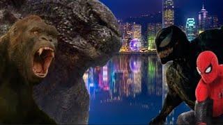 Legendary Godzilla and Legendary Kong vs. Spider-Man (Tom Holland) and Venom (Tom Hardy)