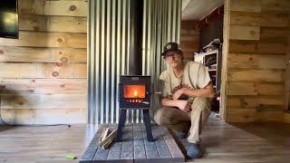 Installing A Wood Stove In Our Cabin In Northern Minnesota: First Fire