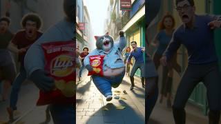 Cat lekar bhagi chips | cat cartoon video  #viral#shorts#video