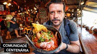 Comendo de tudo no MERCADO FLUTUANTE menos visitado da Tailândia 