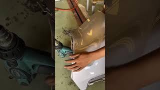 Repair the rear bumper with a hot dryer. #carrepair #carbodypaint #carbodyrepair