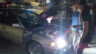 Late Night Street Racing in Jamaica Got Heated | 4AGE Turbocharged vs 2ZZ-GE vs 2GR-FSE