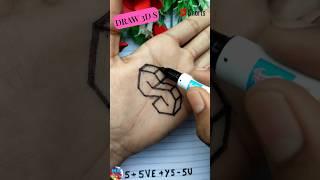 Draw 3d S on hand #shorts #tiktok #3d #ytshorts