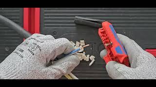 Зачистка огнестойкого кабеля с FRLS с помощью эргострипа от #Knipex