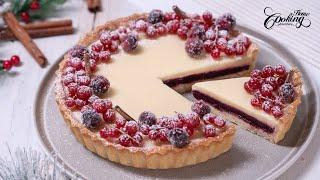 Cranberry White Chocolate Tart - The Best Christmas Cranberry Tart ever