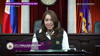 Press Conference by SC Spokesperson Atty. Camille Sue Mae L. Ting held on October 29, 2024.