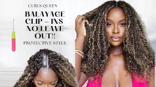 Balayage Clip Ins | No Leave Out Using The Crochet Method | Curls Queen