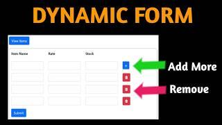 Add Remove Dynamic Input Fields in a PHP Form with jQuery and Submit using Ajax