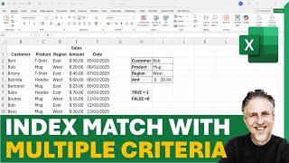 INDEX MATCH Multiple Criteria | INDEX with Multiple MATCH