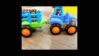 Tractor Cartoon Animals in Garage - Kids Story -  #mirglory Toys Cars kids learning videos