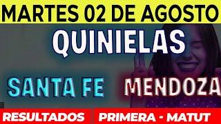 Quinielas Primera y matutina de Santa Fé y Mendoza, Martes 2 de Agosto