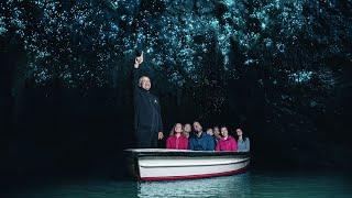 The Waitomo Glowworm Caves. Vaitomo “İşıldaquş Mağarası” Yeni Zelandiya (mağarada parlayan böcəklər)