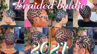 viral trending braided baldhead hairstyle compilation 2024/#latest braided baldie styles/#baldhead