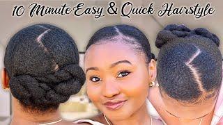 10 MINUTE QUICK AND EASY HAIRSTYLE FOR WORK OR SCHOOL | 4c Natural Hairstyle Tutorial | Tsholo Phoka