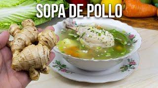 SOPA DE POLLO CON JENGIBRE