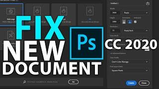 How to Fix New Document Create Option Not Working in Photoshop CC 2020