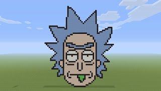 Minecraft Pixel Art - Rick Head From Rick and Morty