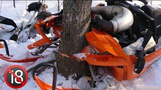 #ЖЕСТОКИЕ НЕУДАЧИ НА СНЕГОХОДАХ!! (BRUTAL SNOWMOBILE MISHAPS)!!!