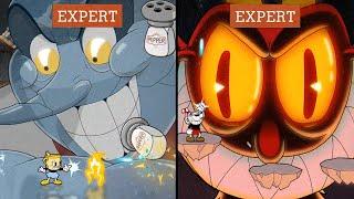 Cuphead - Chef Saltbaker (Expert) vs The Devil (Expert) - Difficulty Comparison - Peashooter Only