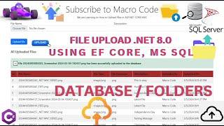 File Upload in ASP.NET Core MVC | | .NET 8.0 File Upload in ASP.NET Core | | File System & Database