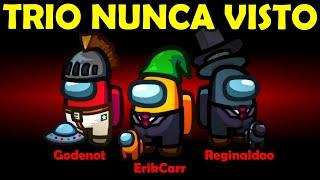 ERIK CARR, GODENOT e REGINALDOO! O TRIO DE IMPOSTOR NUNCA VISTO ANTES no Among Us! com