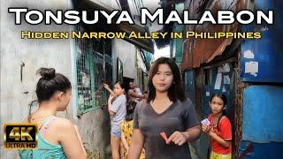 UNBELIEVABLE EXTREME NARROW ALLEY in TONSUYA MALABON CITY PHILIPPINES [4K] 