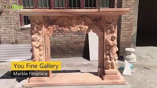 Marble fireplace mantels and surrounds stone fireplace hand carved with statues from factory