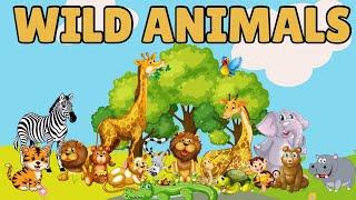 Learn WILD ANIMALS on Flash Cards + Real-Life Videos for Toddlers & Pre-Schoolers