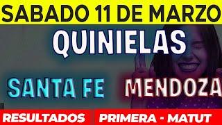 Quinielas Primera y matutina de Santa Fé y Mendoza, Sábado 11 de Marzo